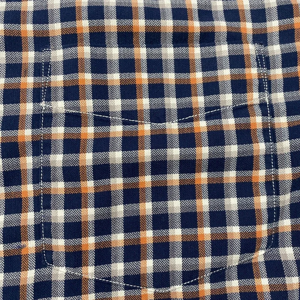 Banana Republic Luxe Flannel Slim Fit Mens Shirt L‎ Multicolor Plaid Long Sleeve